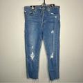 Levi's Jeans | Levi's Wedgie Skinny Denim Distressed Blue Jeans Size 27 | Color: Blue/White | Size: 27