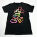 Disney Tops | Disney Neon Mickey Mouse Tshirt Black Tee Top Colors Hipster Unisex Size Small | Color: Black/Pink | Size: S