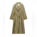 Zara Jackets & Coats | Nwot Zara Flowy Trench Coat | Color: Green | Size: M