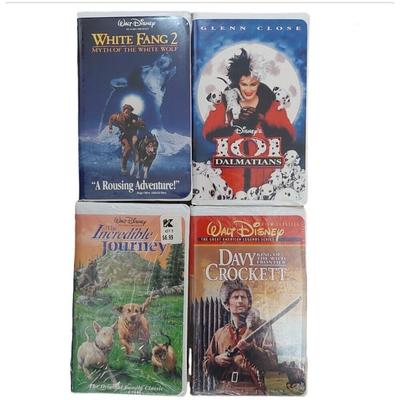 Disney Other | 4 Disney Vhs Movies 101 Dalmatians, White Fangs 2, Incredible Journey, Crockett | Color: Red/White | Size: Os