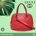 Gucci Bags | Euc Authentic Gucci Red/Poppy Mini Dome Bag Cross Body Hand Bag Purse | Color: Pink/Red | Size: Os