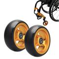 2PCS 4 Inch Orange Sport Wheelchair Front Wheel, 5/16" (8 mm) Bearing, Aluminum Hubs, Anti-Slip PU Solid Caster Replacement Accessory