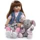 60Cm Reborn Doll Realistic Silicone Vinyl Newborn Babies Toy Girl Princess Clothes Elephant Lifelike Handmade Gifts,60Cm