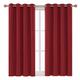 APEX FURNISHINGS Dim Out Eyelet Curtain 2 panel 90x90 Inches Red – Soft Thermal Blackout Curtains for Bedroom Living Room with Tie Backs