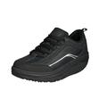 Aerosoft Walker Comfort lace-up Shoe Ladies Men's Memory Foam Removable Footbed (Black, UK Footwear Size System, Adult, Women, Numeric, Medium, 6)
