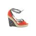 Charles by Charles David Wedges: Orange Tropical Shoes - Women's Size 6 1/2