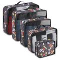Minnie and Mickey Mouse Packing Cubes - 5 Piece Packing Cube Set - Travel Essential - Disney Travel Packing Cubes 5 Piece Set (Black)