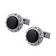 Men's French Shirt Cufflinks Round Cufflinks More Durable Crystal Cuff Link Gold Silver (Silver As shown)