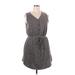 Gilli Casual Dress - Mini V Neck Sleeveless: Gray Marled Dresses - New - Women's Size 1X