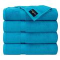 shajflex 4Pcs Bath Towels Sets | 650 GSM Bathroom Bath Sheets | 70X140CM Quick Dry Extra Large Towel Accessory Set | Highly Absorbent 100% Luxury Cotton|Bathroom Accessories (Azul)