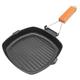 YRHH Cast Iron Grill Pan, Non-Stick Grill Pan, Portable Non-Stick Folding Steak Frying Pan for Steak with Handle for Steak, Fish and BBQ-20cm