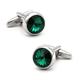 Men's Crystal Cufflinks Green Color Stone Wedding Cuff Links Wedding Party Cufflink (A One Size)