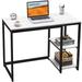 40" Computer Desk with 2-Tier Shelves Sturdy Home Office Desk with Storage Space, Modern Gaming Desk Study Writing Laptop Table