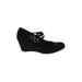 Me Too Wedges: Black Solid Shoes - Women's Size 7 1/2 - Round Toe