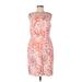 Ann Taylor Casual Dress - Sheath: Orange Print Dresses - Women's Size 10