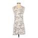 Tart Casual Dress - Mini V-Neck Sleeveless: Gray Print Dresses - Women's Size X-Small