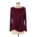 Apt. 9 Long Sleeve Top Burgundy Boatneck Tops - Women's Size Large