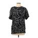 INC International Concepts Short Sleeve T-Shirt: Black Jacquard Tops - Women's Size X-Large