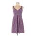 Athleta Casual Dress - A-Line V Neck Sleeveless: Purple Dresses - Women's Size 6