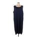 Woman Within Casual Dress - Shift: Blue Solid Dresses - Women's Size 30