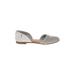 TOMS Flats: Smoking Flat Chunky Heel Casual Gray Solid Shoes - Women's Size 8 1/2 - Almond Toe