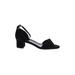 AQUATALIA Heels: Slip-on Chunky Heel Feminine Black Solid Shoes - Women's Size 9 1/2 - Open Toe