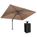 Arlmont & Co. Sedna 144" x 108" Rectangular Cantilever Umbrella w/ Crank Lift Counter Weights Included, in Brown | 108 H x 108 W x 144 D in | Wayfair