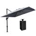 Arlmont & Co. Shanque 132" x 108" Rectangular Cantilever Umbrella w/ Crank Lift Counter Weights Included in Gray | 108 H x 108 W x 132 D in | Wayfair