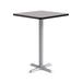 KFI Studios Proof 36" Square Pedestal Table, Bar Height, Walnut Top, Black X-Base Metal in Gray/Blue/Black | 41 H x 30 W x 30 D in | Wayfair