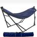 Arlmont & Co. Savada Hammock w/ Stand Polyester in Blue | 39 H x 79 W x 116 D in | Wayfair C639835E3C57486E9C0DCFCD8E4AC0ED