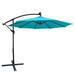 Arlmont & Co. Wetumka 120" Lighted Market Umbrella w/ Crank Lift Counter Weights Included in Green/Blue/Navy | 102 H x 120 W x 120 D in | Wayfair