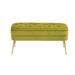 Mercer41 Tansu Storage Bench Solid + Manufactured Wood/Wood/Velvet in Green/Yellow/Brown | 20.08 H x 40.94 W x 15.75 D in | Wayfair