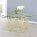 A&J Homes Studio Round 54.4" Glass/Metal in Yellow | 30.75 H x 54.4 W x 54.4 D in | Wayfair C-19WF2641BG