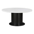 Latitude Run® Izena Round Dining Table in White & Black Wood in Black/Brown/White | 30.5 H x 54.4 W x 54.4 D in | Wayfair