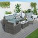 Direct Wicker 5 - Person Outdoor Seating Group w/ Cushions Synthetic Wicker/All - Weather Wicker/Wicker/Rattan in Gray | Wayfair