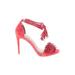 Steve Madden Heels: Red Solid Shoes - Women's Size 7 1/2 - Open Toe