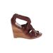 Cole Haan Wedges: Burgundy Print Shoes - Women's Size 8 1/2