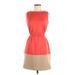 Isaac Mizrahi Casual Dress - Shift: Orange Solid Dresses - Women's Size 6