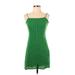 Forever 21 Casual Dress - Mini: Green Solid Dresses - Women's Size Medium