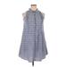 Xhilaration Casual Dress - Mini High Neck Sleeveless: Gray Dresses - Women's Size X-Large