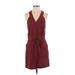 Rebecca Minkoff Casual Dress - Mini Halter Sleeveless: Burgundy Solid Dresses - Women's Size Small