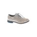 Cole Haan Flats: Oxfords Chunky Heel Glamorous Gray Solid Shoes - Women's Size 8 - Round Toe