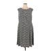 Wisp Casual Dress - A-Line: Black Print Dresses - Women's Size 20