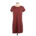 Toad & Co Casual Dress - Shift: Burgundy Solid Dresses - Women's Size Small