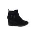 M&S Ankle Boots: Black Print Shoes - Kids Girl's Size 3 1/2