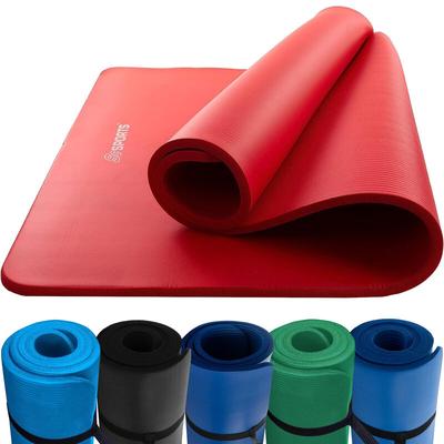ScSPORTS® Yogamatte - 190x80 cm, 1,5 cm Stärke, Rutschfest, NBR, mit Tragegurt, Rot