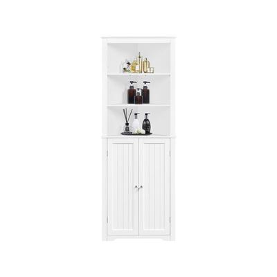 Yaheetech - Badezimmerschrank Eckschrank Hochschrank mit verstellbaren Fächer und 2 Türen Image