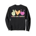 Peace Love Crochet Groovy Crochet Knitting Sweatshirt