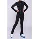 Over The Boot Figure Skating Tights Figure Skating Fleece Jacket Figure Skating Pants Women's Girls' Ice Skating Jacket Tights Top Black Patchwork Thumbhole Spandex Stretchy Training Practice