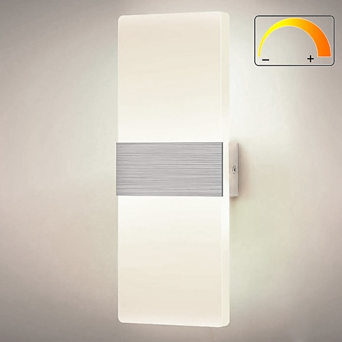 Moderne dimmbare LED-Wandleuchte aus Acryl, 7 W, warmes, hellweißes Licht nach oben und unten, ist für Schlafzimmerkorridortreppen-Innendekorationsleuchten geeignet Image